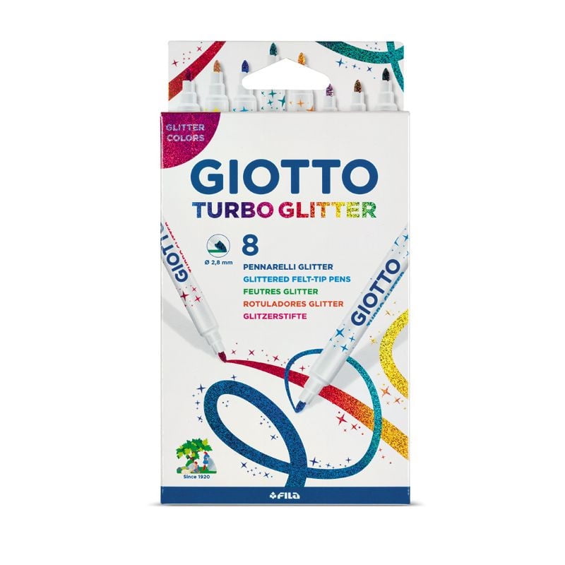 Marcadores Turbo Glitter 8 Colores None Giotto