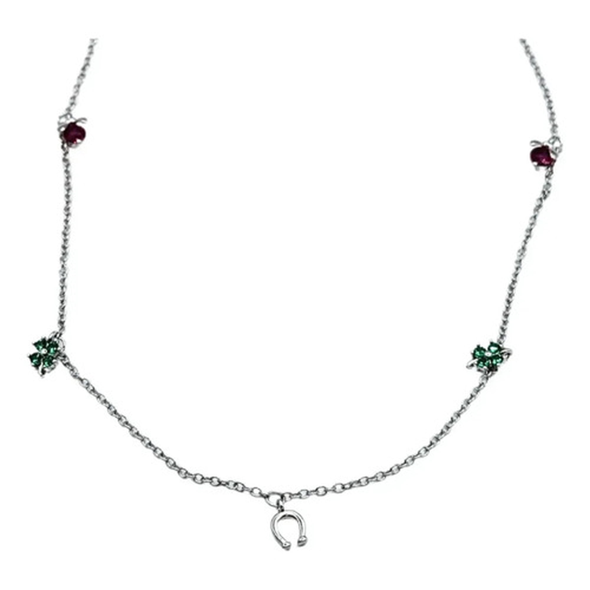 Marca - Collar Lucky Charms Plata 925 Trébol Chinita Suerte Nordvik Plateado