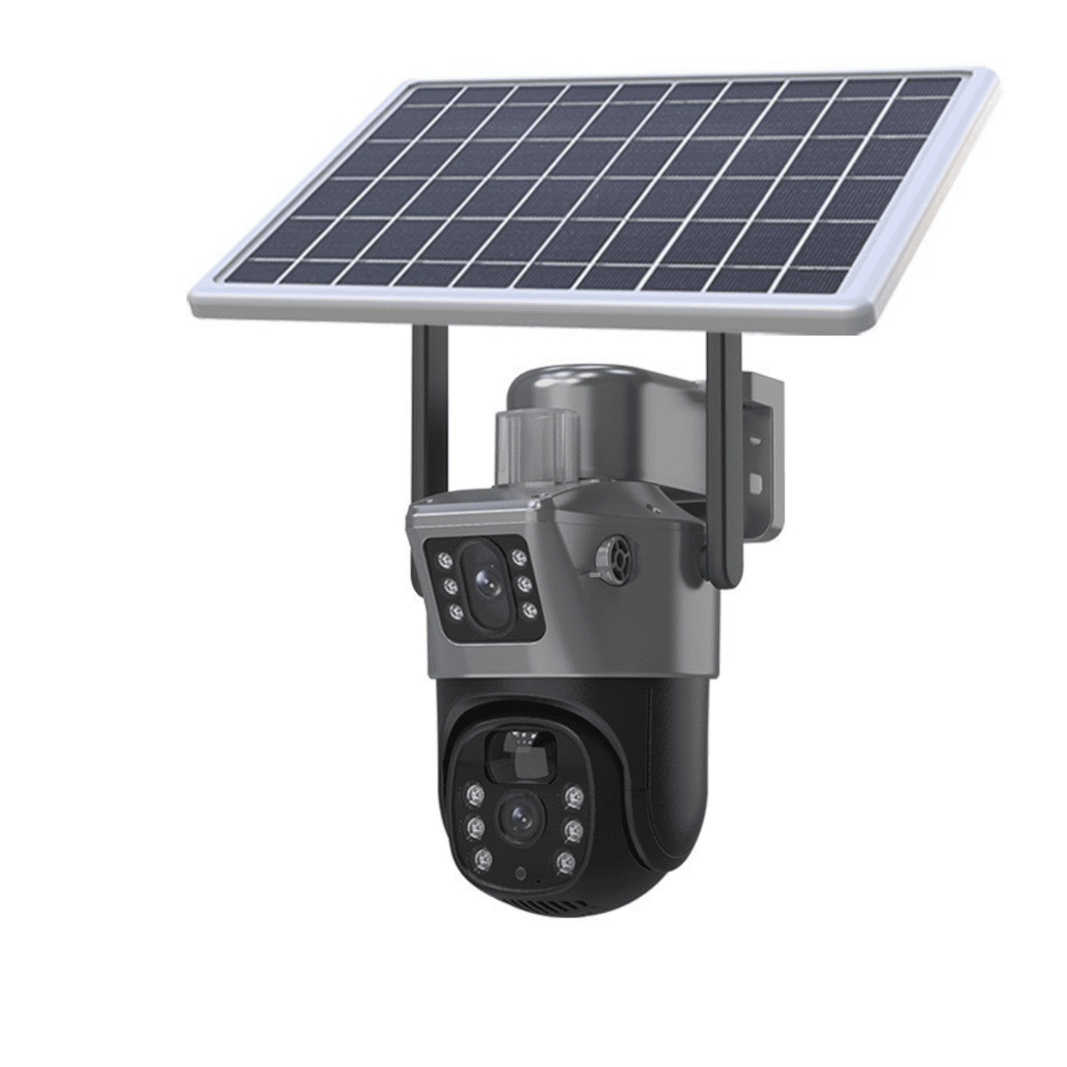 Genérico - Cámara De Seguridad Solar De Doble Pantalla Visión Completa