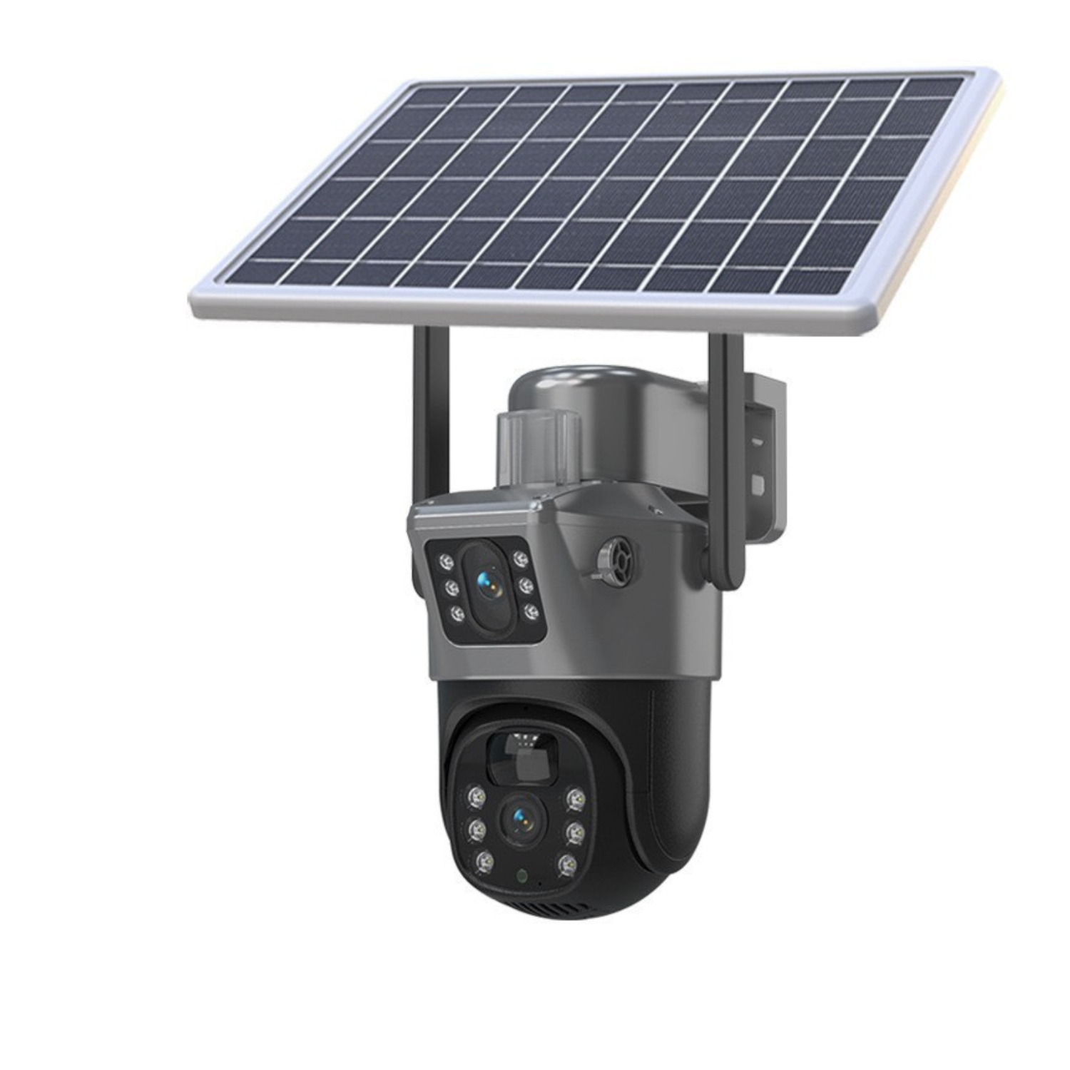 Genérico - Cámara De Seguridad Solar De Doble Pantalla Visión Completa