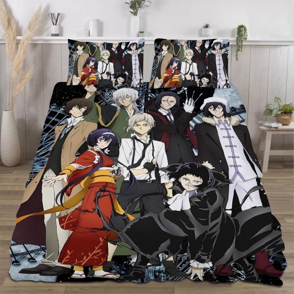 Bungo Stray Dogs Quilts for Queen Bed Bedspreads,Soft Bed Quilt Lightweight Bedspread,Quilted Coverlet
