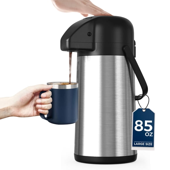 Jarra de café Gezoss, dispensador Airpot de 2,5 l/85 oz, de acero inoxidable