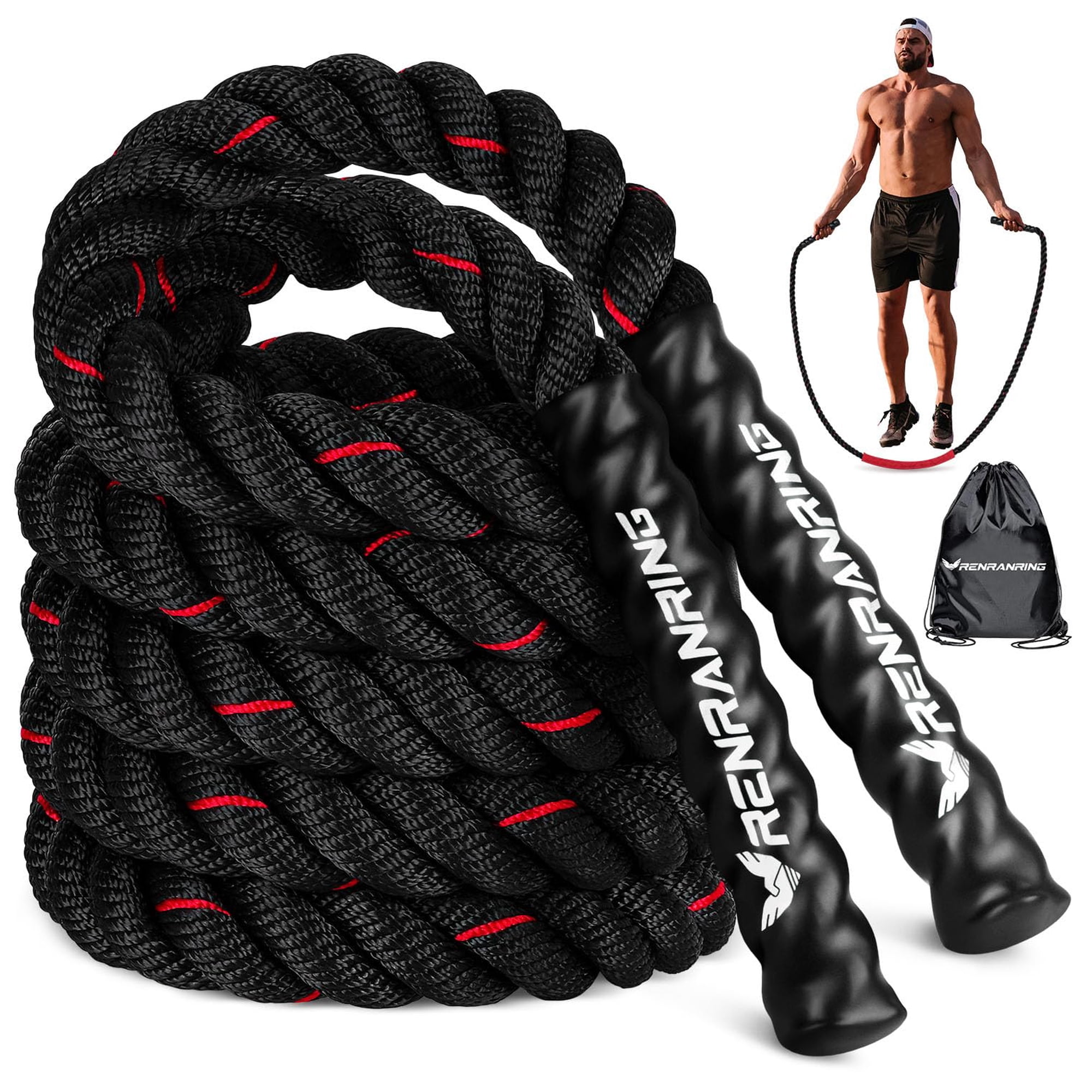 Cuerda De Salto Pesada Renranring Para Fitness, 1,4 Kg Y 3 M