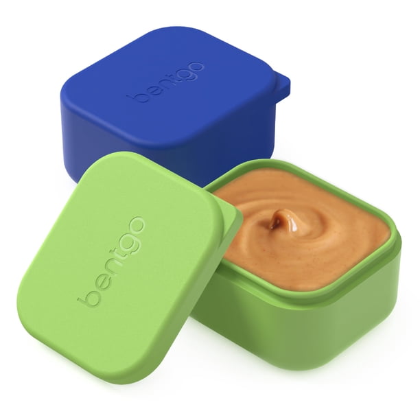Set de recipientes de silicona Bentgo Sidekicks, paquete de 2 unidades, 80 ml, azul y verde