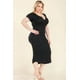 thumbnail image 4 of Vestido Midi Ajustado Con Cuello Dividido Y Talla Grande, 4 of 5