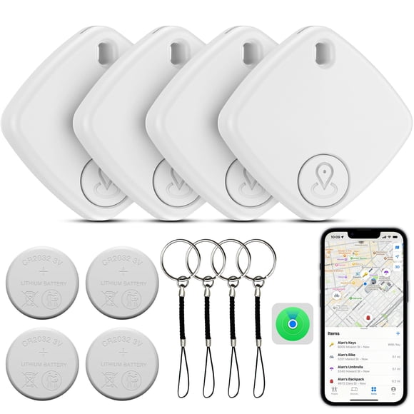 Juego de 4 etiquetas de rastreador Bluetooth con batería reemplazable