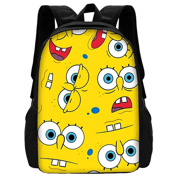Cartoon cute S-spongebobS 3 pcs set Child School Backpack with Lunch Bags ,Pencil Bags ,School Bags for Boys Girls Best Gift