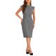 thumbnail image 1 of INSPIRE CHIC Vestido de Trabajo para Mujeres con Mangas Cortas y Cinturón Vintage de Cuadros de Gales Vestido Tubo S Negro, 1 of 6
