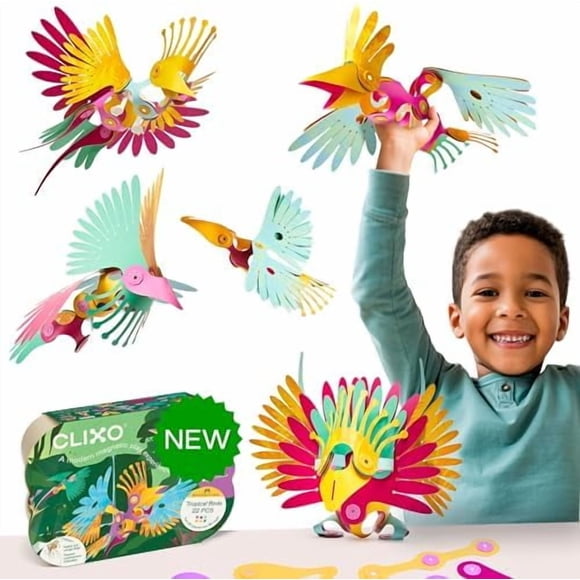 Set De Juguetes De Construcción Tropical Birds Con Alas Batiendo 6+