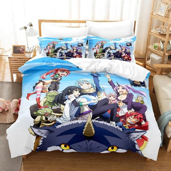 That Time I Got Reincarnated as a Slime Bedding Set Single Twin Full Size Bed Set Adult Kids Anime Cartoons Bed Sheets