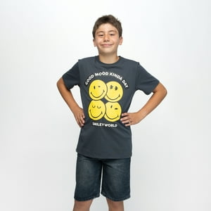 Polera Niño Good Mood Kinda Day Gris Smiley