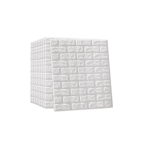 Genérico - Pack De 10 Láminas De Papel Mural 3D Ladrillo Blanco 77X70Cm