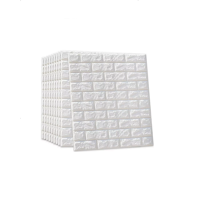 Genérico - Pack De 10 Láminas De Papel Mural 3D Ladrillo Blanco 77X70Cm