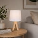 thumbnail image 3 of Lampara De Velador Lampara De Mesa Minimalista Madera blanco 1, 3 of 3