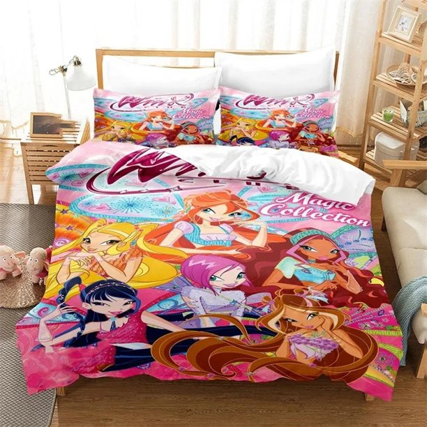 ed Winx Saga Bedding Set Boys Girls Twin Queen Size Duvet Cover Pillowcase Bed Kids Adult Duvet CoverBed Sheets