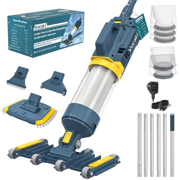 Aspiradora de Piscina PTZ 70 min 18,9 GPM Palo Telescópico de 130 cm
