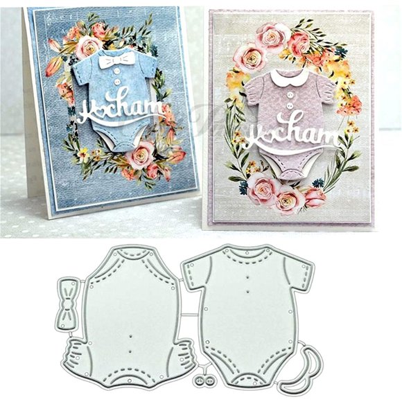 Matrices de corte metálicas para scrapbooking DIY con diseño de mameluco de bebé