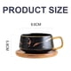 thumbnail image 2 of Taza de espresso, juego de taza de capuchino de 300 ml, taza de café de mármol con platillo, porcelana, taza, platillo, cuchara, negro, 2 of 6