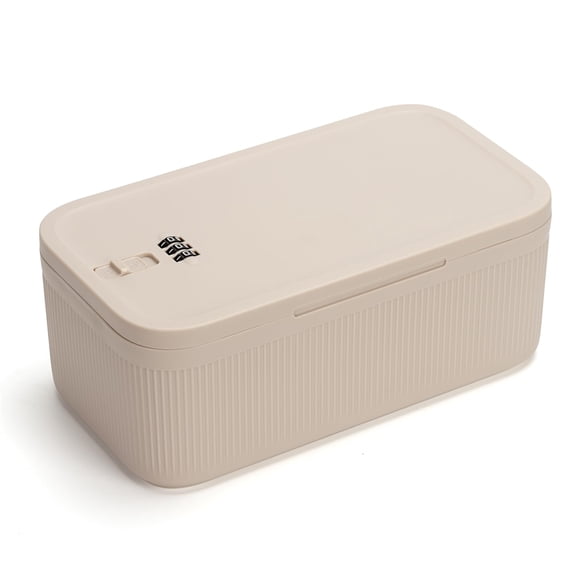 Caja de Almacenamiento con Cerradura SANIDIKA 23x13x9 cm Color Crema
