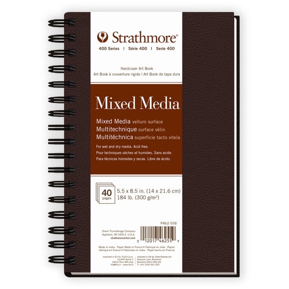 Strathmore 400 Series Libro de Arte de Papel para Medios Mixtos, Blanco, 5.5 x 8.5 in