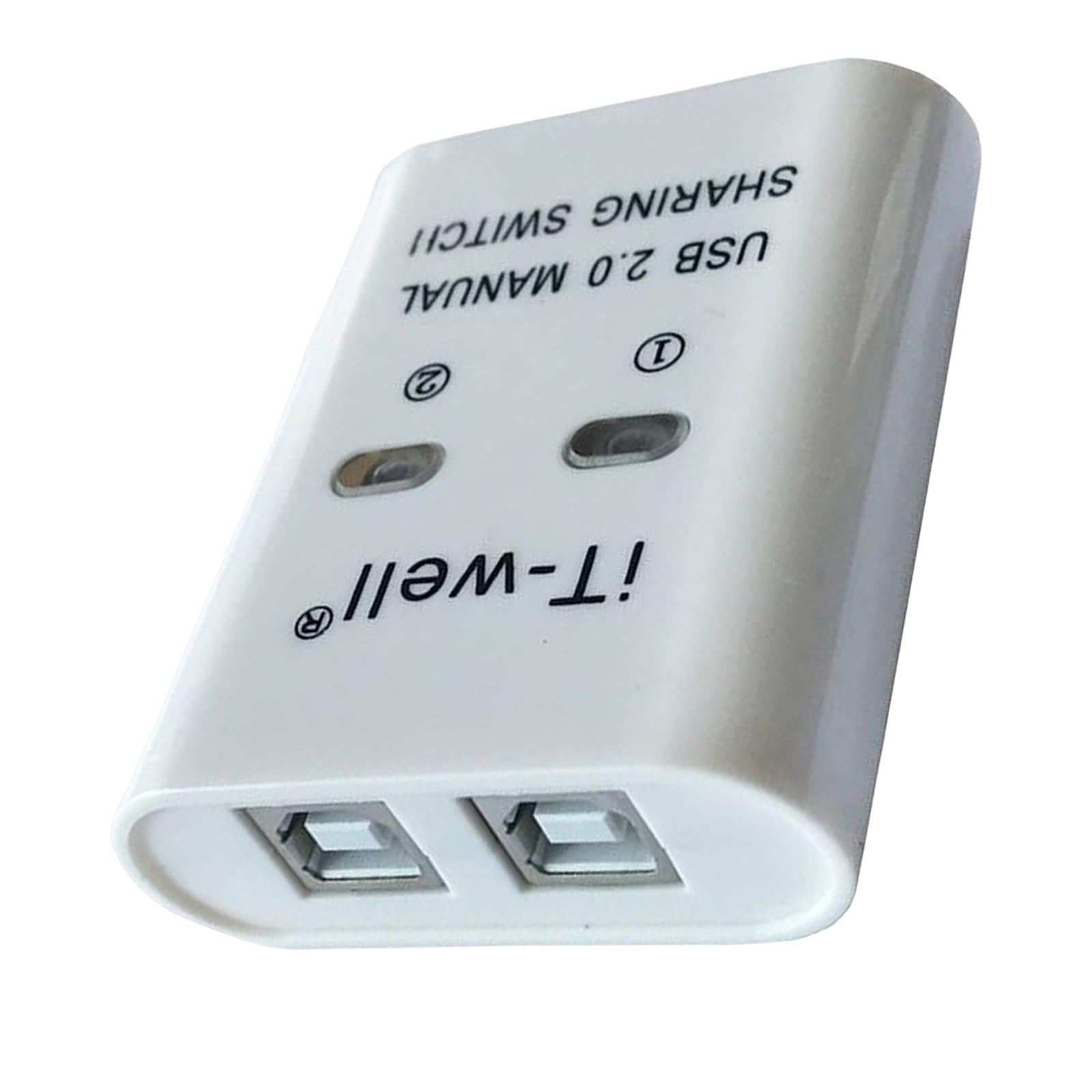 Bothyi - Divisor De Salida Portátil 2 En 1 Dispositivo Para Compartir Impresoras Usb Hub Plug And Play
