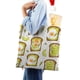 thumbnail image 4 of Toast Bread Bolso de tela con estampado de lienzo para mujer, bolsa de compras reutilizable y estética, con cremallera interior, regalo para mujer,40*40cm., 4 of 6