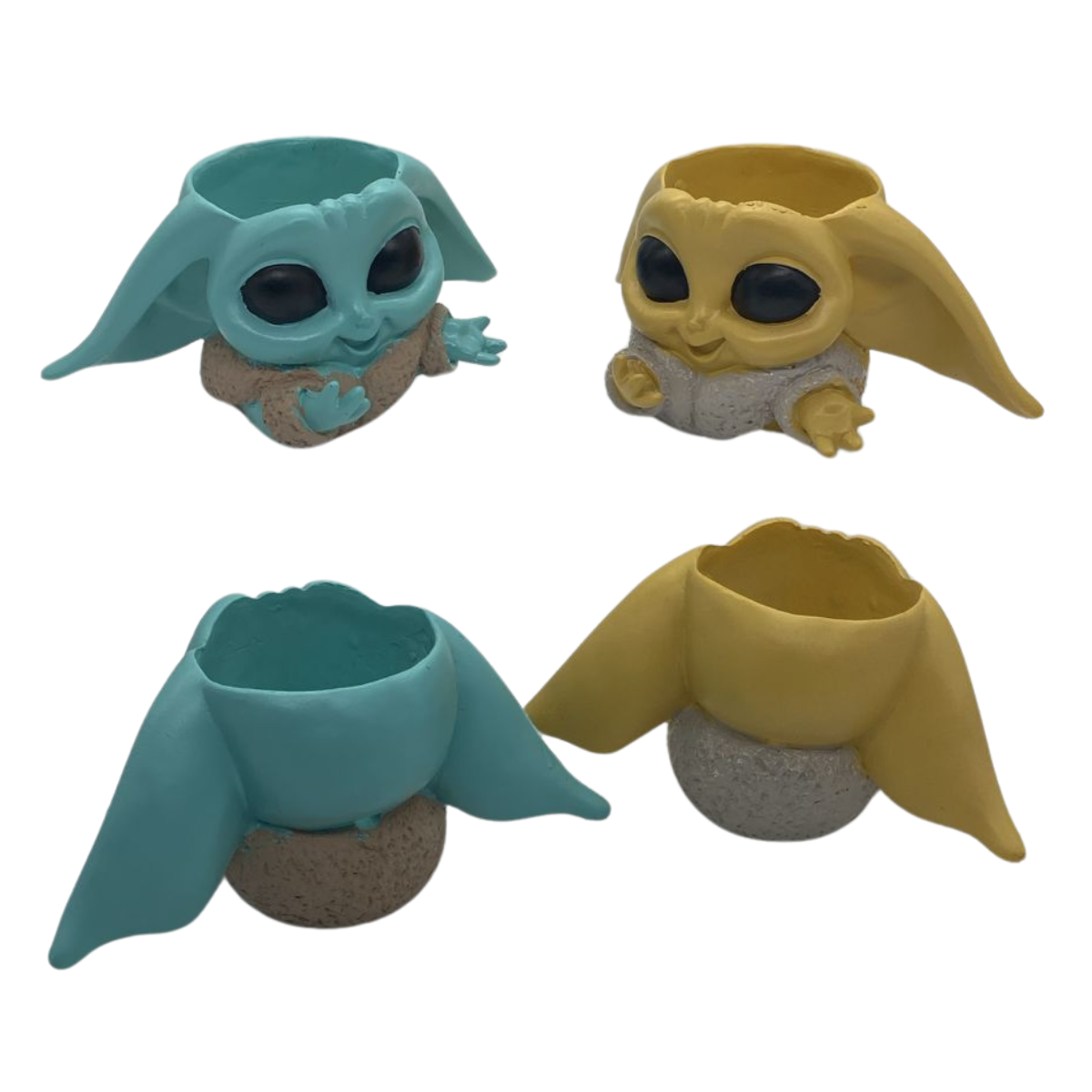 Genérico - Set 2 Maceteros Baby Yoda Star Wars Decoración Multifunción