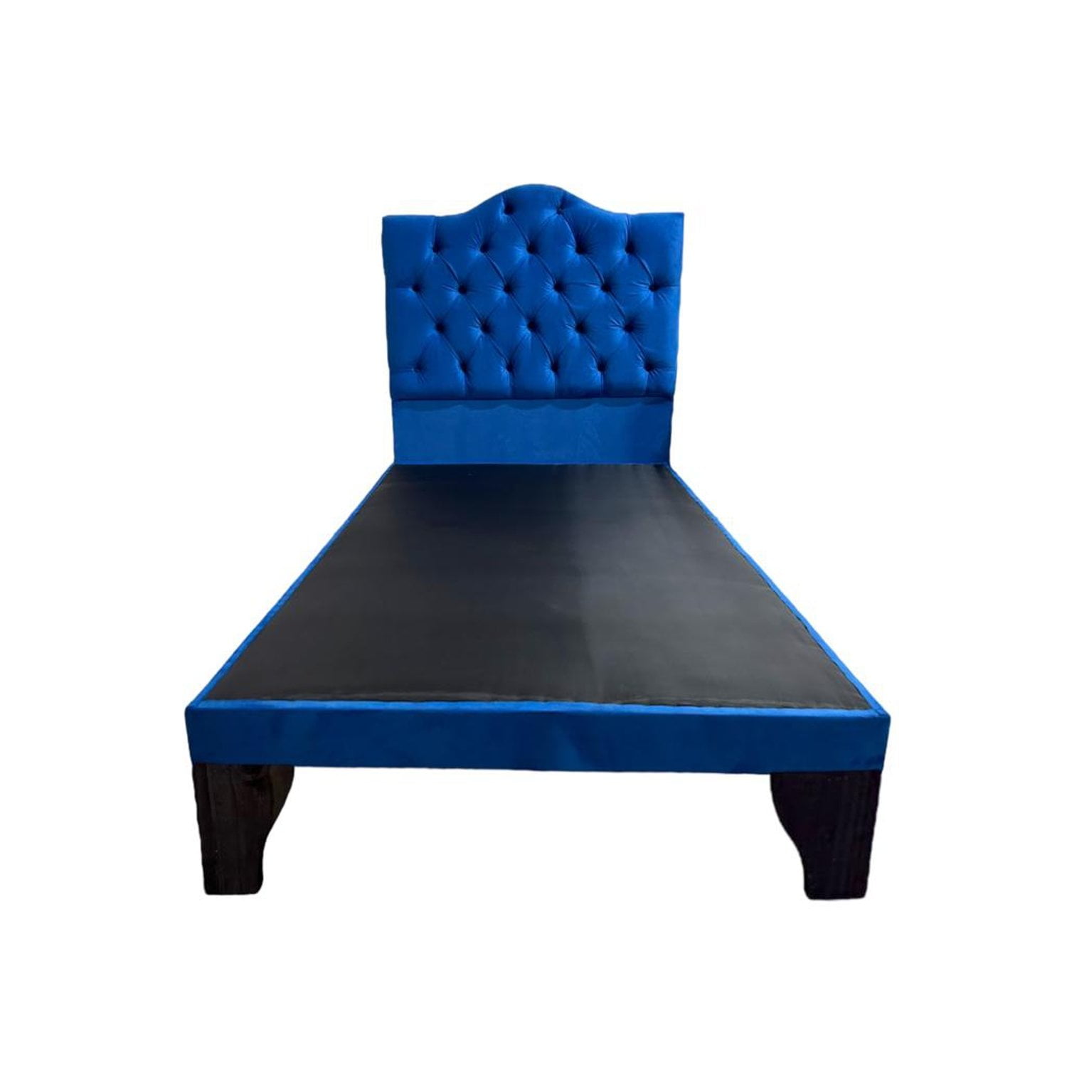 Flobal - Cama 1 Plaza Ovalada Incluye Base Y Respaldo Azul Eléctrico .