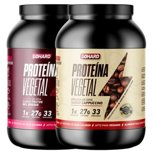 Gohard - Pack Proteinas Vegetales 2Kg Total 66Sv Capuccino -Frutos Del Bosque