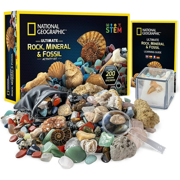 Kit de Rocas y Fósiles National Geographic 200 Piezas