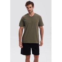 Fashionspark - Polera Hombre Básica Verde Militar