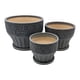 thumbnail image 4 of Set 3 Maceteros Maceta De Ceramica Gris Patrones Negro Alto, 4 of 7