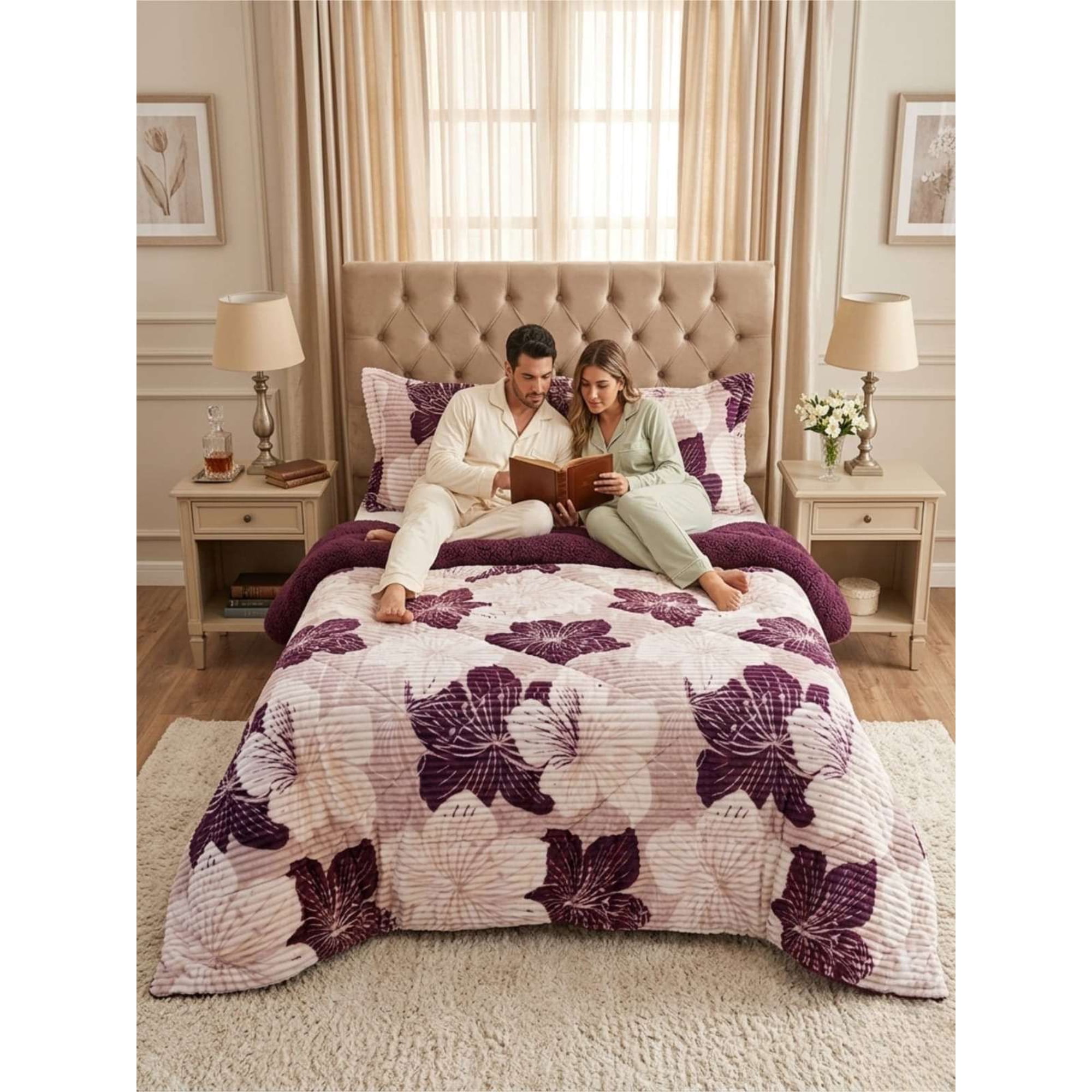 Todo Para El Hogar - Cubrecama Sherpa Cotelón Doral Super King