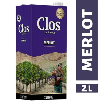 Vino Tinto Merlot Caja 2L Clos De Pirque