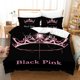 thumbnail image 1 of x687 Bed SheetsCover Comforter Bedding Sets Bedding Set Duvet Cover Comforter Sets Quilt Pillowcase Quilt Cover Set p-pink b-black 3-Piece Bedding Set (1 Duvet Cover + 2 Pillow Shams) nj687, 1 of 5
