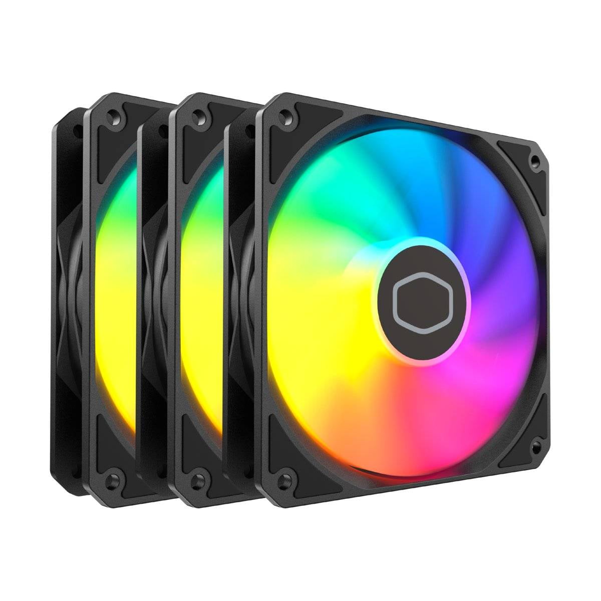 Kit De 3 Ventiladores Cooler Master Masterfan Mf120 Lite Argb, Negro