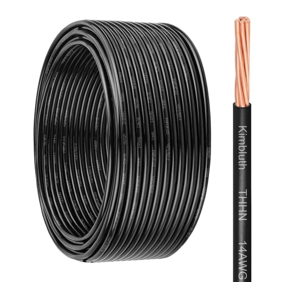 Cable THHN calibre 14 de 25 pies, cobre trenzado, 600 V, chaqueta de nylon