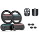 thumbnail image 1 of Kit de accesorios 10 en 1 compatible con Nintendo Switch 2 con pegatinas para controladores izquierdo y derecho, volante, agarre básico y set de tapas para joysticks, 1 of 5