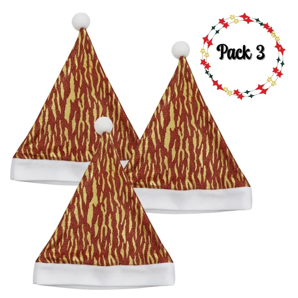 Pack 3 Gorros Viejo Pascuero Premium Navidad Festividad Diseños Varios