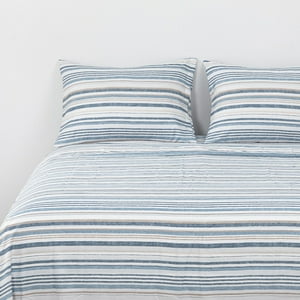 Dib - Sabanas Microfibra 2 Plaza Lineas Azul / Beige