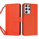 thumbnail image 3 of Funda Cartera Trébol para Samsung Galaxy S21 Ultra con Ranuras Tarjetas y Carga Inalámbrica Naranja, 3 of 6