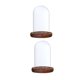 thumbnail image 4 of 2 Campanas De Cúpula De Cristal Con Base Y Soporte Para Paisaje De Flores, Cubierta De Cristal, Color Marrón A, 4 of 5