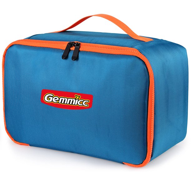 Funda de transporte para juguetes Gemmicc, bolsa de almacenamiento para azulejos magnéticos, azul