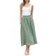 thumbnail image 2 of INSPIRE CHIC Falda Maxi de Verano para Mujer con Cintura Alta Elástica y Diseño de Línea A, Talla XS, Verde, 2 of 6