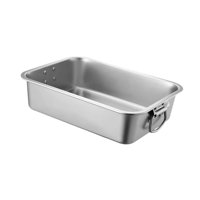 Magideal - Lavabo Para Arena Para Gatos De Acero Inoxidable, Orinal Portátil Para Gatitos De Lado Alto, Caja De Arena Para Gatos Y Mango Para Todo Tipo De Arena 50Cmx35Cmx15Cm