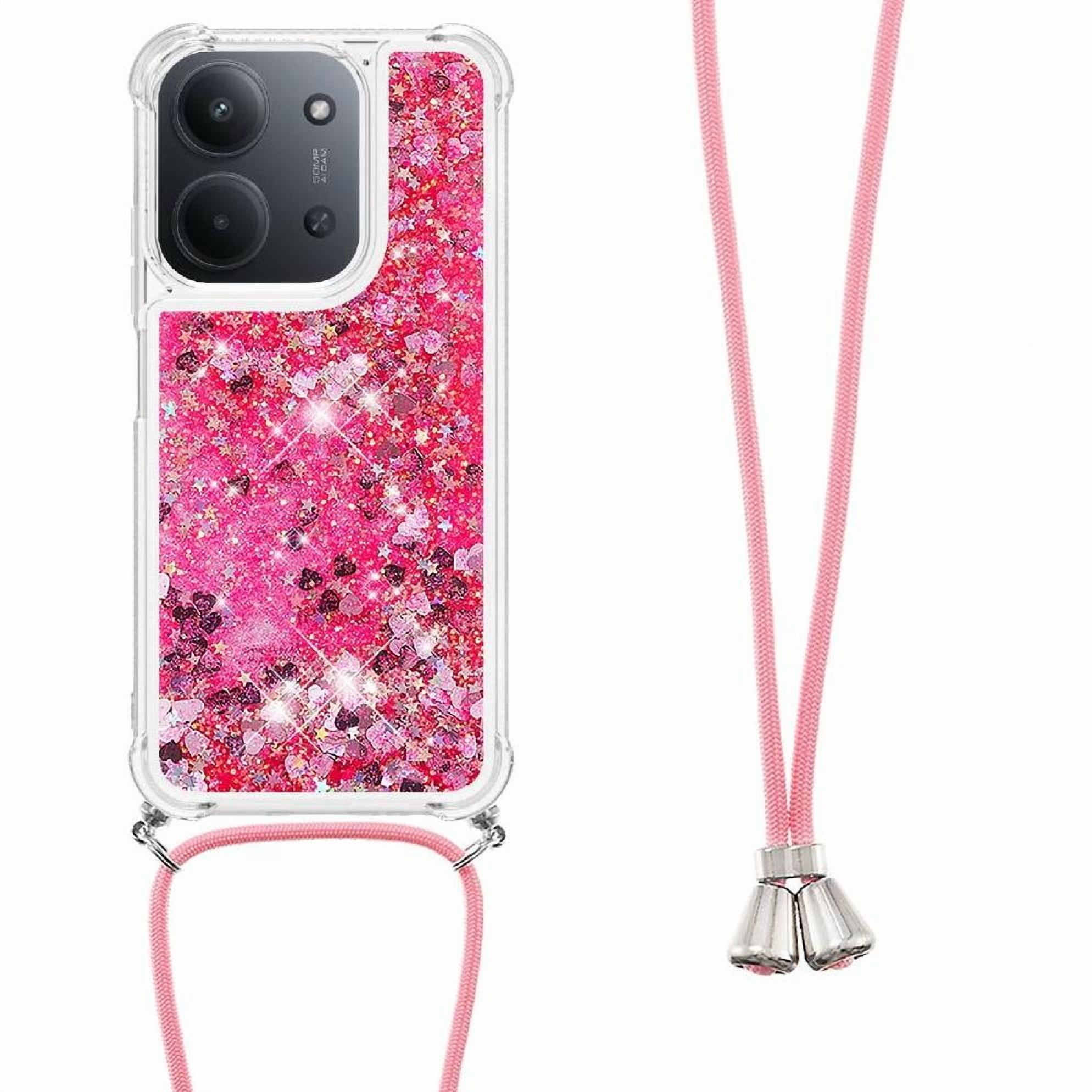 Funda Foxdock Para Xiaomi Redmi 15c Con Cuerda Ajustable, Brillo Líquido, Protección Antigolpes Y Lente – Ideal Para Regalo