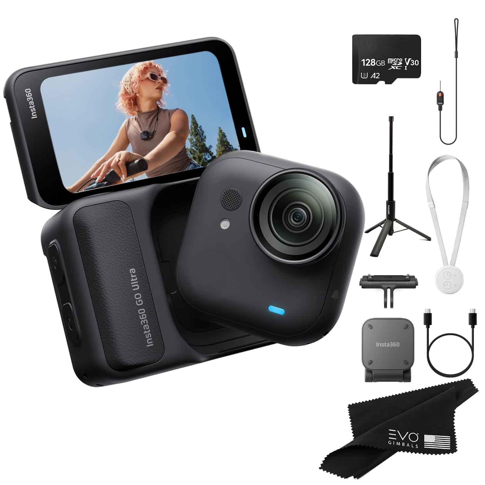 Cámara Insta360 Go Ultra Standard Bundle 4k Midnight Black