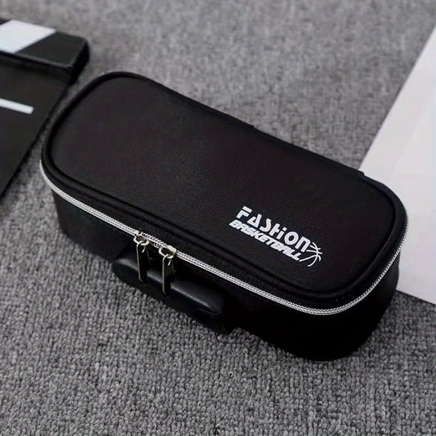Portable Combination Lock Pencil Case Boys Canvas Stationery Box School Students Three-layer Large Capacity Storage Box Children's Multifunctional Pencil Box Gift