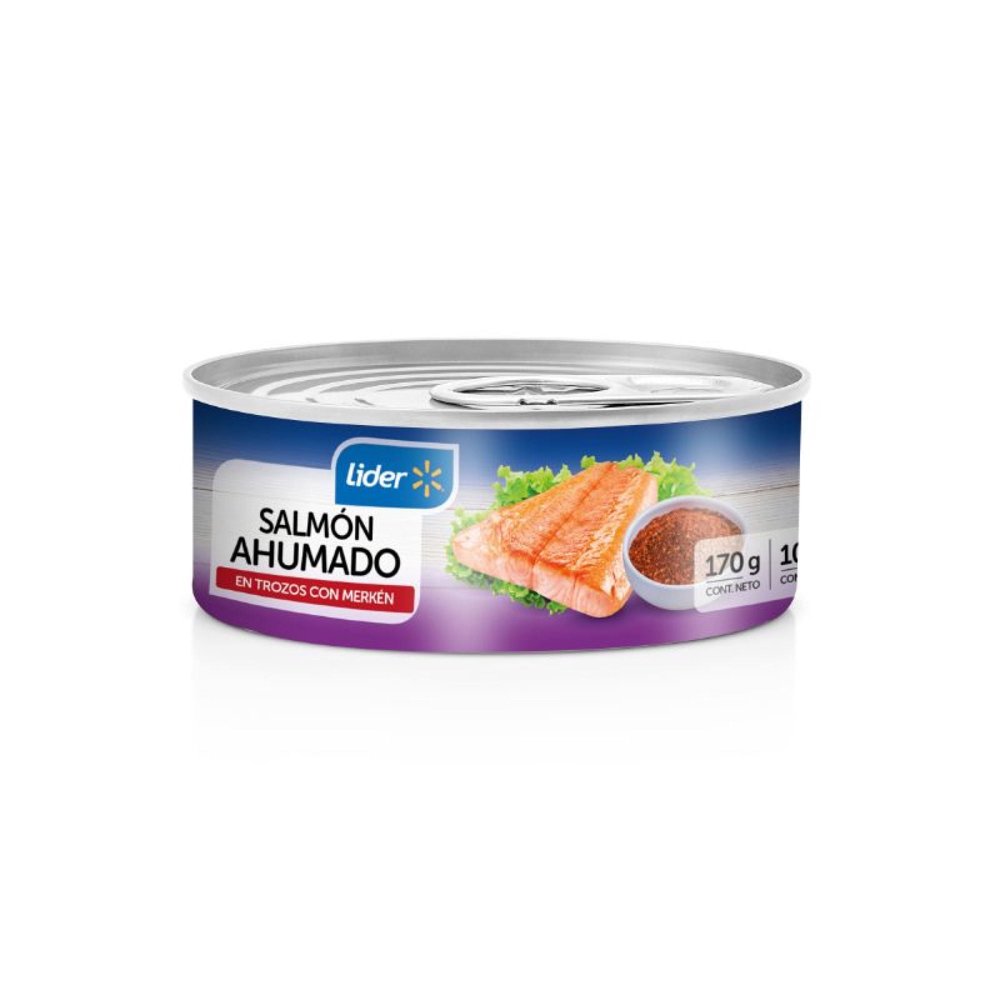 Salmón Ahumado Y Merkén Lata Drenado 100 g - Neto 170 g Lider