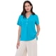thumbnail image 1 of Blusa Mujer Manga Corta Botones Turquesa Corona, 1 of 5